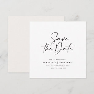 Moderne handgeschreven typografie trouwkaart save the date