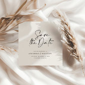 Moderne handgeschreven typografie trouwkaart save the date