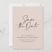 Moderne handgeschreven typografie trouwkaart save the date (Voorkant)