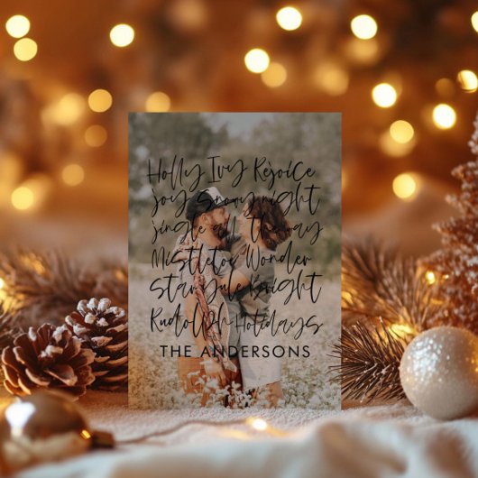 Moderne handgeschreven typografie Vakantiefotokaar