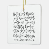 Moderne handgeschreven typografie Vakantiefotokaar Keramisch Ornament (Links)