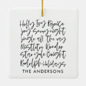 Moderne handgeschreven typografie Vakantiefotokaar Keramisch Ornament (Achterkant)