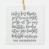 Moderne handgeschreven typografie Vakantiefotokaar Keramisch Ornament (Voorkant)