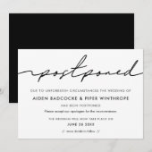 Moderne handgeschreven uitgestelde trouwkaart kaart (Voorkant / Achterkant)