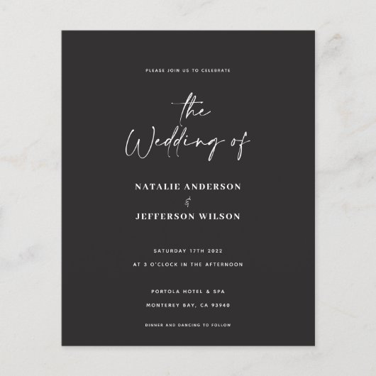 Moderne handgeschreven uitnodiging voor bruiloft flyer (Voorkant)