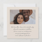 Moderne Handgeschreven Vierkante Foto Huwelijk  Save The Date (Achterkant)