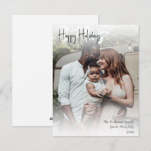 Moderne handgeschreven volledige foto van script feestdagenkaart