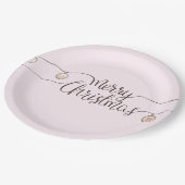 Moderne handgeschreven vrolijke kerststring van li papieren bordje (Gekanteld)