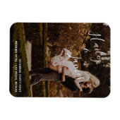 Moderne handgeschreven weergave voor foto-weddensc magneet (Horizontaal)