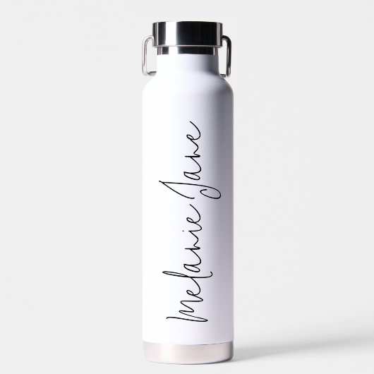 Moderne handgeschreven witte waterfles cadeau voor (Voorkant)