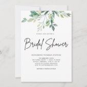 Moderne handgeschreven zwarte bruidsbruiloft  kaart (Voorkant)