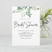 Moderne handgeschreven zwarte bruidsbruiloft  kaart (Staand voorkant)