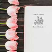 Moderne handgetekende, aangepaste bibliotheekvlind  zelfinktende stempel