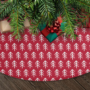 Moderne Handgetekende Bomen Rood Kerstboom Rok