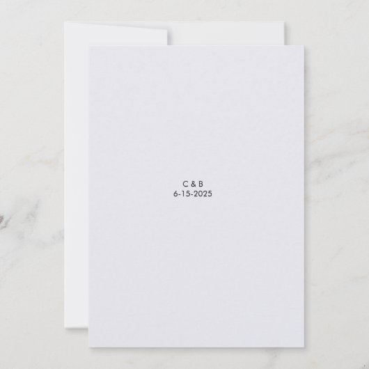 Moderne handgetekende Bow Wavy Save-the-Date Kaart (Achterkant)