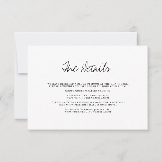 Moderne handgetekende bruiloft RSVP kaartje (Voorkant)