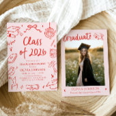 Moderne Handgetekende Diploma Uitreiking Party Kla Kaart