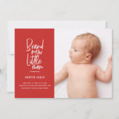 Moderne handgetekende geboorteaankondiging voor ba aankondiging (Voorkant)