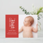 Moderne handgetekende geboorteaankondiging voor ba aankondiging (Staand voorkant)