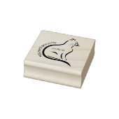 Moderne Handgetekende Kat Custom Naam Boek Ex Libr Rubberstempel (Stempel)