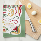 Moderne handgetekende kunst in bijgewerkte vakanti theedoek (Quarter Fold)