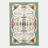 Moderne handgetekende kunst in bijgewerkte vakanti theedoek (Verticaal)