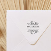 Moderne handgetekende Leaves Lijst Return Address Rubberstempel