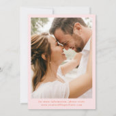 Moderne handgetekende palmbomen Roze foto bruiloft Save The Date (Achterkant)