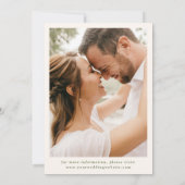 Moderne Handgetekende Palmboom Crème Foto Bruiloft Save The Date (Achterkant)