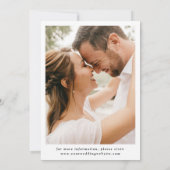Moderne handgetekende palmboom foto bruiloft save the date (Achterkant)