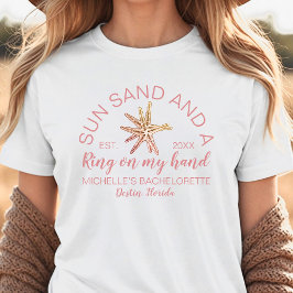 Moderne handgetekende strand bruidsmeisjes bruid Tri-Blend shirt