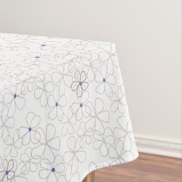 Moderne handgetekende taupe periwinkle bloem tafelkleed