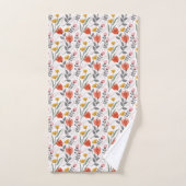 Moderne handgetekende tulpen badhanddoek set bad handdoek (Handdoek)