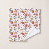 Moderne handgetekende tulpen badhanddoek set bad handdoek (Wasdoekje)