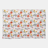 Moderne handgetekende tulpen keukenhanddoek (Horizontaal)