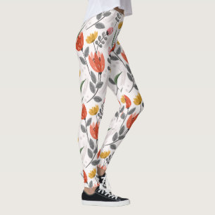 Moderne handgetekende tulpen Leggings