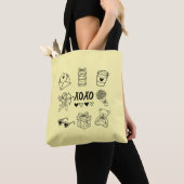 Moderne Handgetekende Valentijn-iconen Tote Bag (Dichtbij)