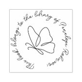 Moderne handgetekende vlinderbibliotheek Boek Cust Rubberstempel (Afrduk)