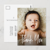 Moderne handlettering aangepaste Baby shower foto Briefkaart (Voorkant / Achterkant)