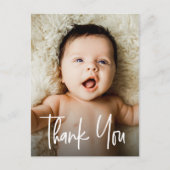 Moderne handlettering aangepaste Baby shower foto Briefkaart (Voorkant)