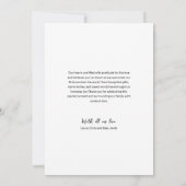 Moderne handlettering aangepaste babymeisjes-showe bedankkaart (Achterkant)
