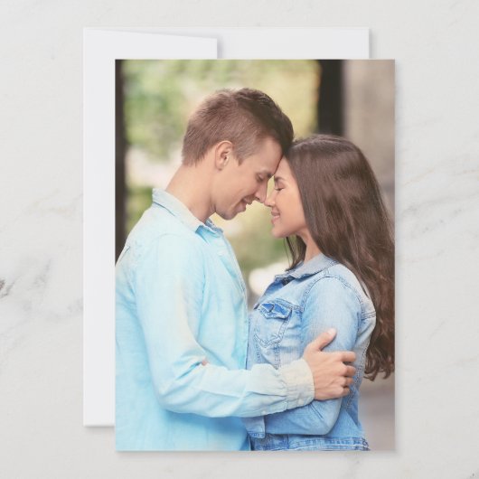 Moderne handlettering aangepaste foto minimalist save the date (Achterkant)