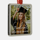 Moderne handlettering Afstuderen gepersonaliseerde Metalen Ornament (Rechts)