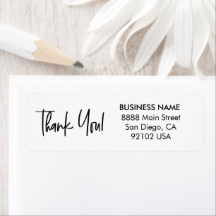 Moderne handlettering bedankt zakelijk adres etiket