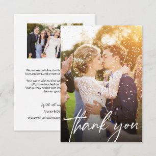Moderne Handlettering Custom Guest Wedding Foto's Bedankkaart