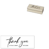 Moderne handlettering dank u script bruiloft rubberstempel (Gestempeld)