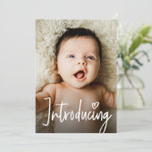 Moderne handlettering die Baby-aangepaste foto int Bedankkaart (Staand voorkant)