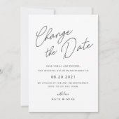 Moderne handlettering Huwelijk datum wijzigen Kaart (Voorkant)