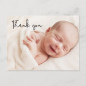 Moderne handlettering script baby foto shower briefkaart (Voorkant)