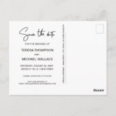 Moderne handlettering Sparen de Foto van het datum Briefkaart (Achterkant)